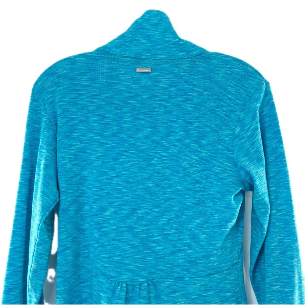 Columbia Half-Zip Pullover Mock Turtleneck Turquoise Space Dye Size Medium